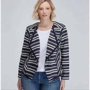 Lane Bryant Blue & White Striped Cardigan Size 18 NWT